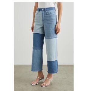 Rails Getty Crop High Rise Wide Leg Patchwork Jeans size 30